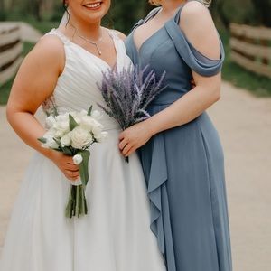beautiful steel blue gown